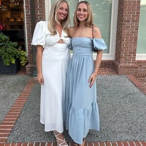 Abercrombie Blue Grey Chiffon Dress